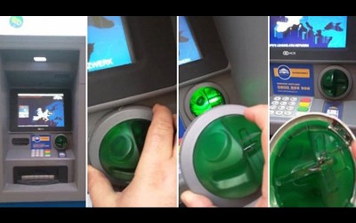 他在ATM提款機準備要領錢時，覺得有些異樣於是好奇檢查了一下，結果下一秒大家就看到超傻眼的畫面．．．