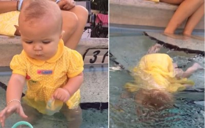 媽媽放任6個月寶寶「在水中掙扎」拍影片被罵翻  但她會「袖手旁觀」是有原因的